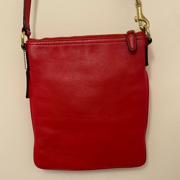 Coach Red Leather Crossbody Bag with Gold Hardware - Picture 2 of 9